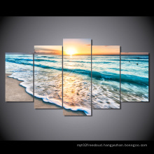 HD Printed Seascape Sunset Beach Sand Group Painting Canvas Print Room Decor Print Poster Picture Canvas Mc-058